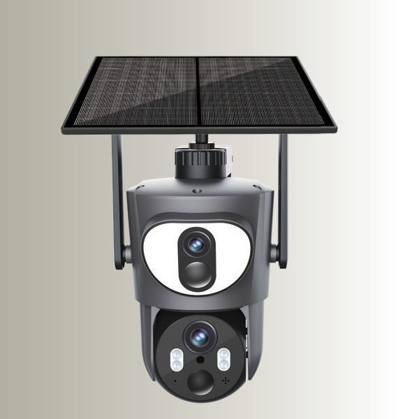 Dual Lens Dual Linkage Dual View Ubox 4G Caméra solaire 5-40M Distance IR