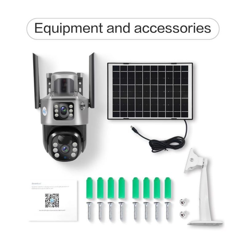 4G sans fil PTZ LTE Caméra solaire HD Full Color Vision de nuit IP65 extérieur