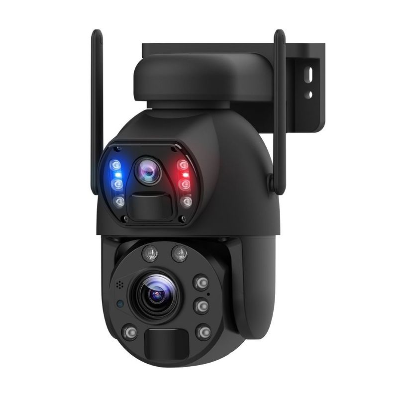 Caméra d'alerte PTZ à batterie solaire résistante aux intempéries 10X Zoom Couleur noire