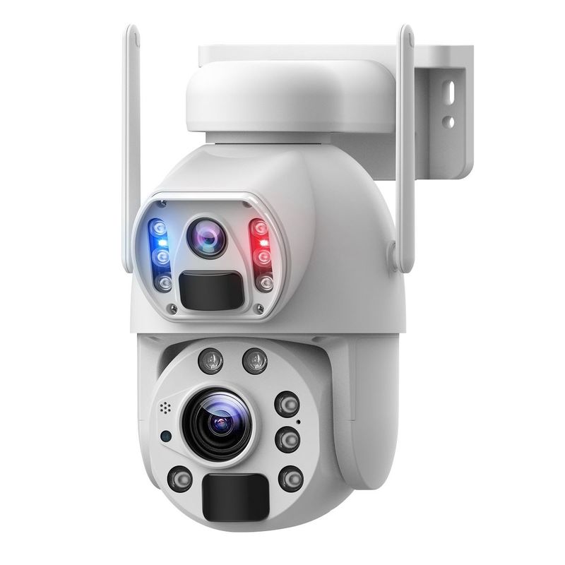 WIFI HD 10X Zoom Capteur de mouvement à énergie solaire Caméra extérieure à double objectif 6MP